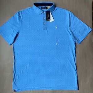 Polo RALPH LAUREN Classic Fit Polo SHIRT Size LARGE New Blue RL Monogram